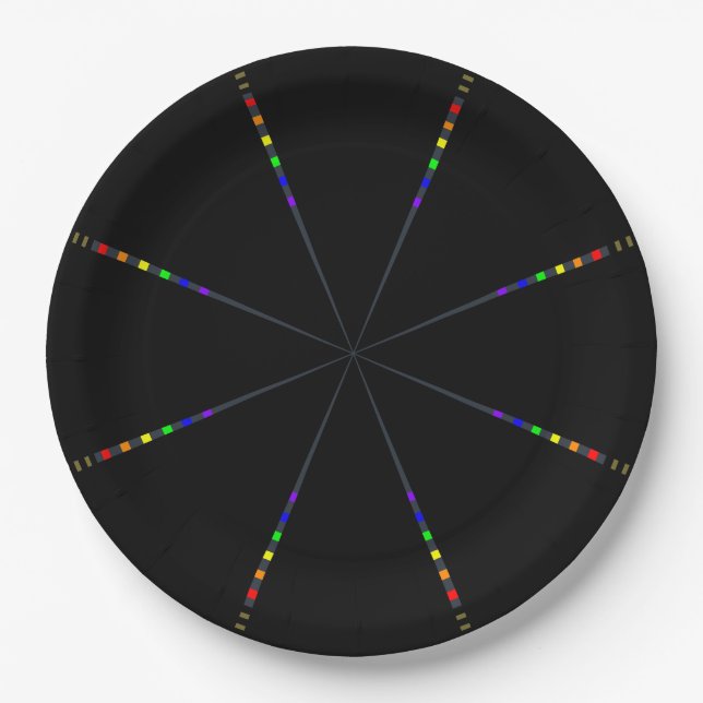 LGBT Pride Rainbow Colors Paper Plate (Front)