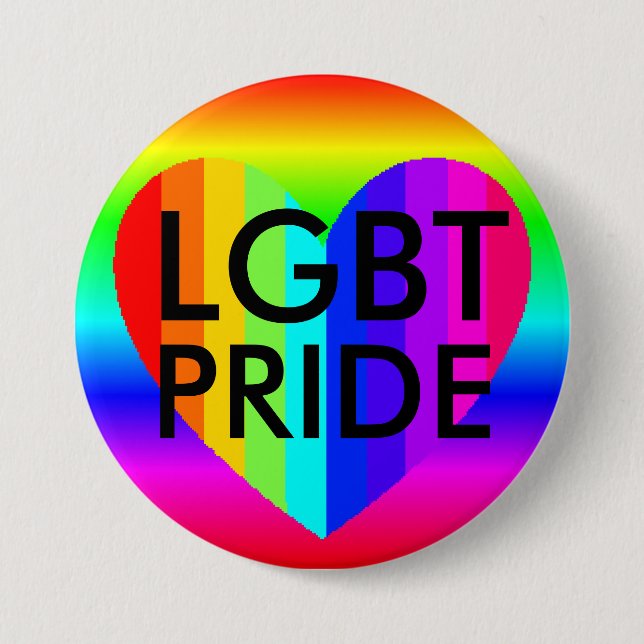 LGBT 'Pride" Rainbow Colours Button (Front)