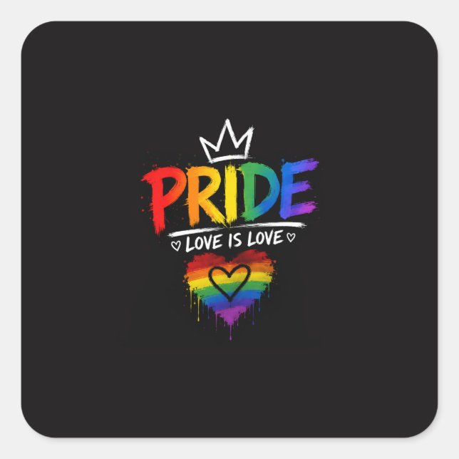 LGBT Pride Rainbow Design Square Sticker (Front)