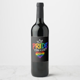LGBT Pride Rainbow Design Wine Label