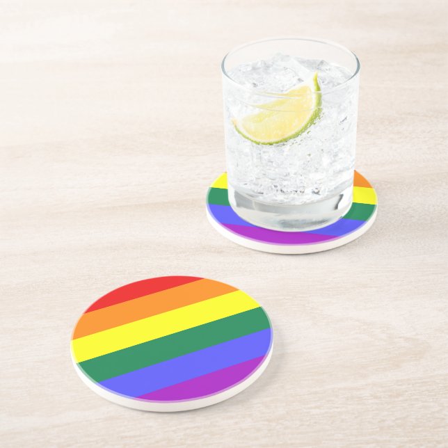 LGBT Pride Rainbow Flag Coaster (Side)