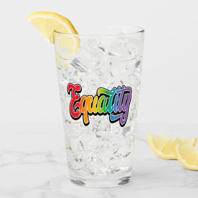 LGBT Pride Rainbow Flag Equality Glass (Front Ice)
