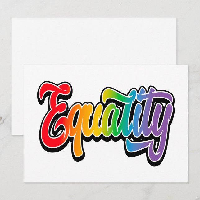 LGBT Pride Rainbow Flag Equality Holiday Card (Front/Back)