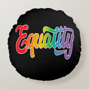 LGBT Pride Rainbow Flag Equality Round Cushion