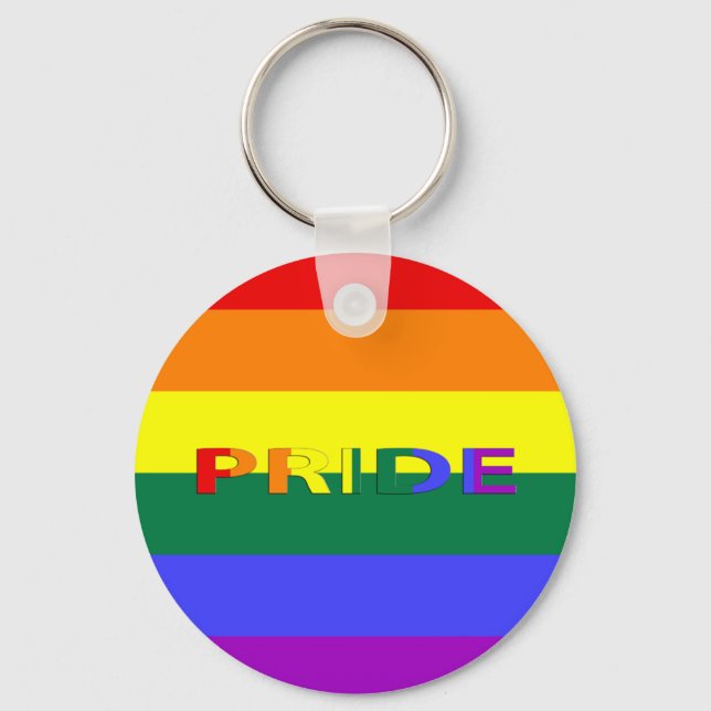 LGBT Pride Rainbow Flag Key Ring (Front)