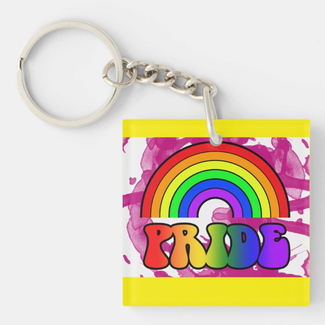 Lgbt Pride Rainbow Key Ring (Front)