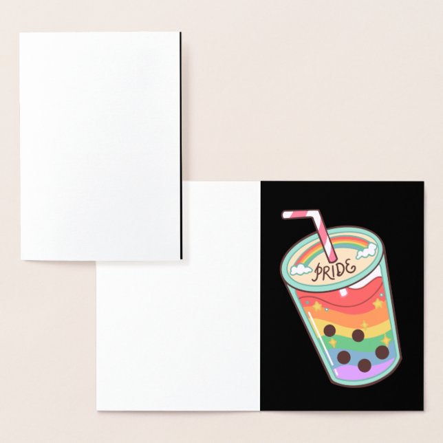 LGBT+pride. Rainbow love shake.   Foil Card (Display)