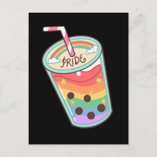 LGBT+pride. Rainbow love shake. Postcard