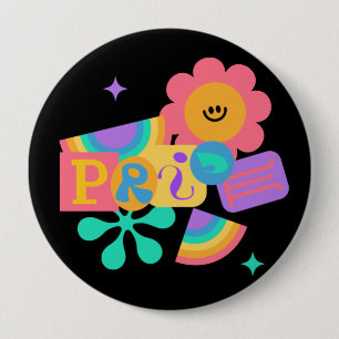 LGBT+pride. Rainbow love. Sunflower love. 10 Cm Round Badge
