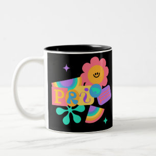 LGBT+pride. Rainbow love. Sunflower love.        Two-Tone Coffee Mug