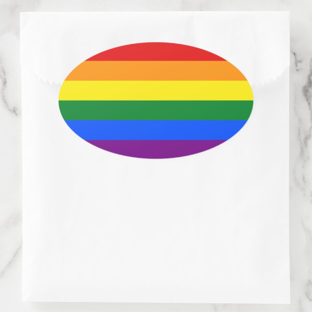 LGBT Pride Rainbow Oval Sticker (Bag)