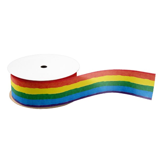 LGBT Pride Rainbow Ribbon Grosgrain Ribbon (Spool)