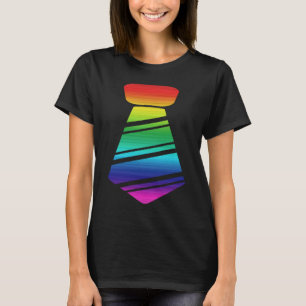 LGBT Pride Rainbow Tie Lesbian Gay Human Right T-Shirt