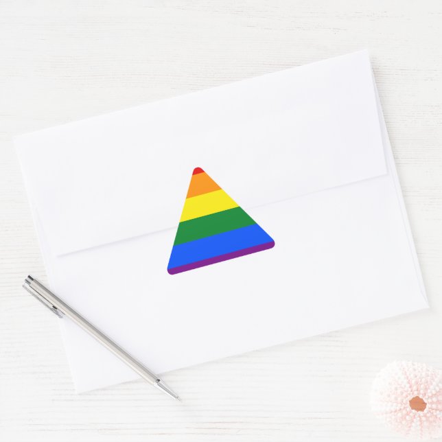 LGBT Pride Rainbow Triangle Sticker (Envelope)