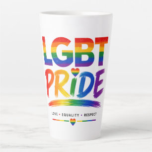 LGBT Pride Rainbow Typography Latte Mug