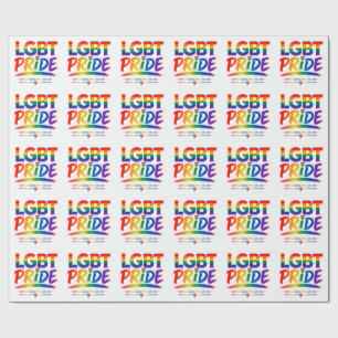 LGBT Pride Rainbow Typography Wrapping Paper