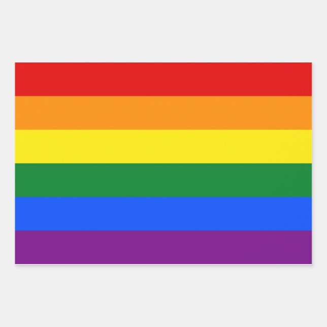 LGBT Pride Rainbow Wrapping Paper Sheet (Front)