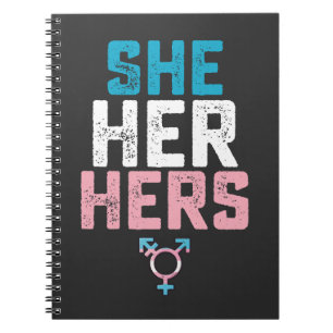 LGBT Pride She Her Hers Trans Transgender Pronouns Notebook