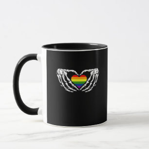 Lgbt Pride Skeleton Halloween Goth Heart Classic Mug