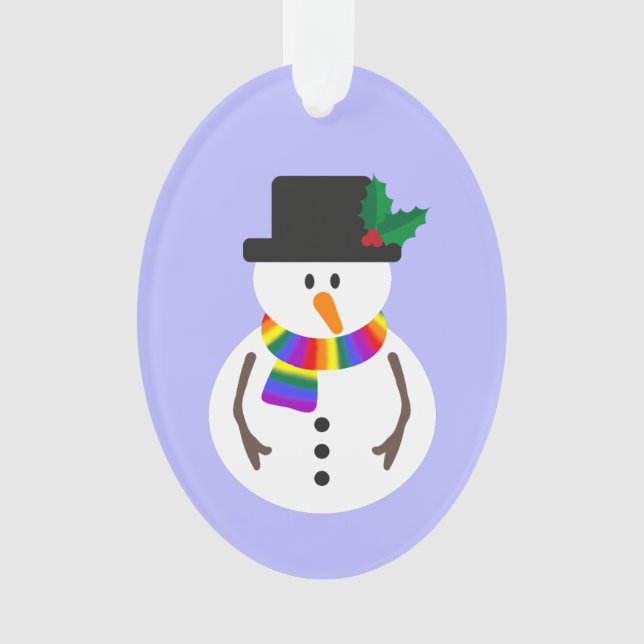 LGBT+ Pride Snowman Acrylic Ornament (Front)