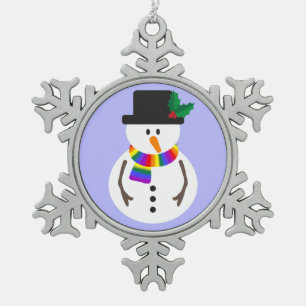 LGBT+ Pride Snowman Snowflake Ornament