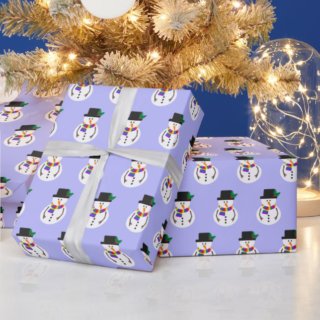 LGBT+ Pride Snowman Wrapping Paper (Holidays)