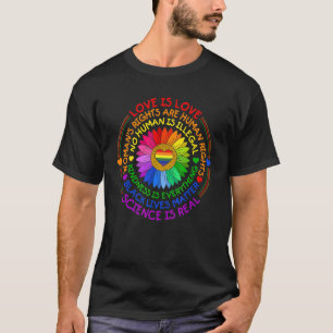 Lgbt Pride Social Movement Women Men Love Sunflowe T-Shirt