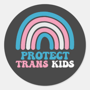 LGBT Pride Support Protect Trans Kids Classic Round Sticker