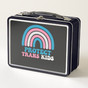 LGBT Pride Support Protect Trans Kids Metal Lunch Box