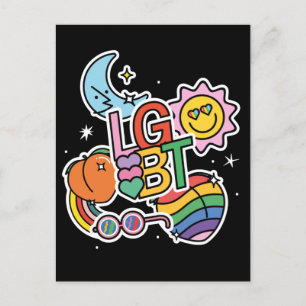 LGBT+Pride. True love. Rainbow flag.  Postcard