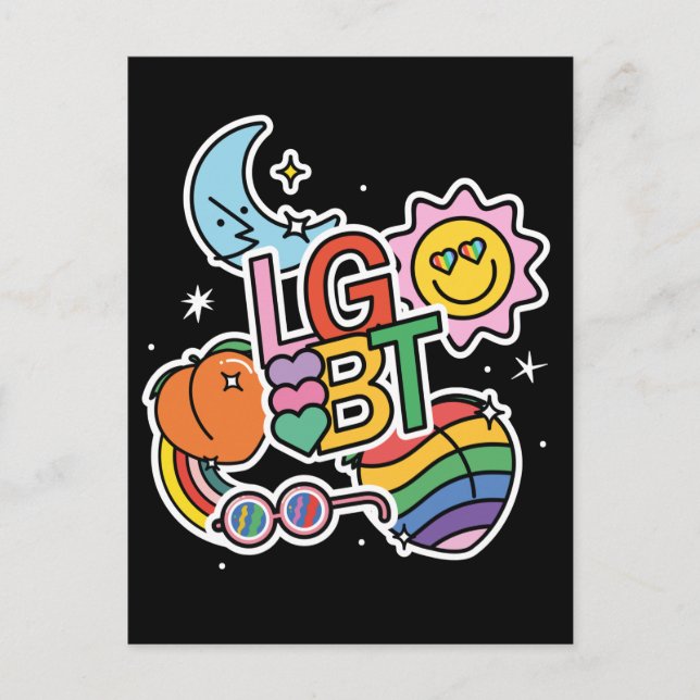 LGBT+Pride. True love. Rainbow flag.  Postcard (Front)