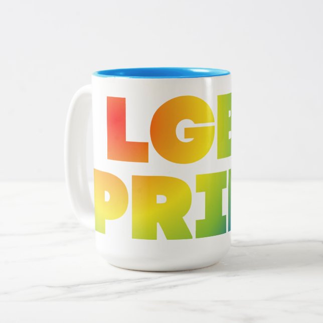LGBT PRIDE Two-Tone COFFEE MUG (Front Left)