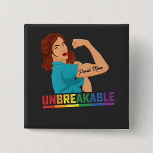 LGBT Pride Unbreakable Proud Mum Gay Lesbian Trans 15 Cm Square Badge