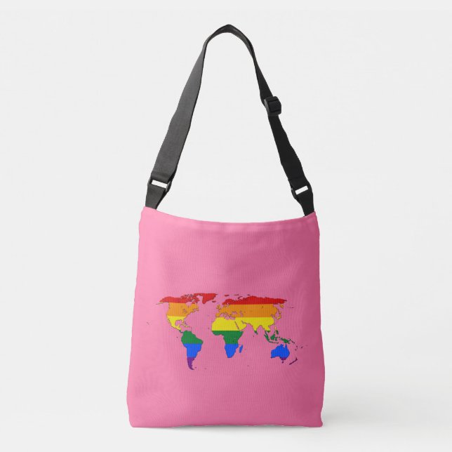 LGBT pride world map Crossbody Bag (Front)