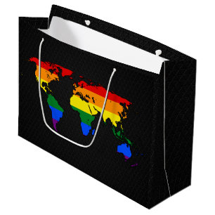 LGBT pride world map  Large Gift Bag