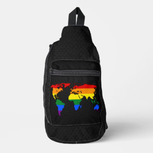 LGBT pride world map Sling Bag