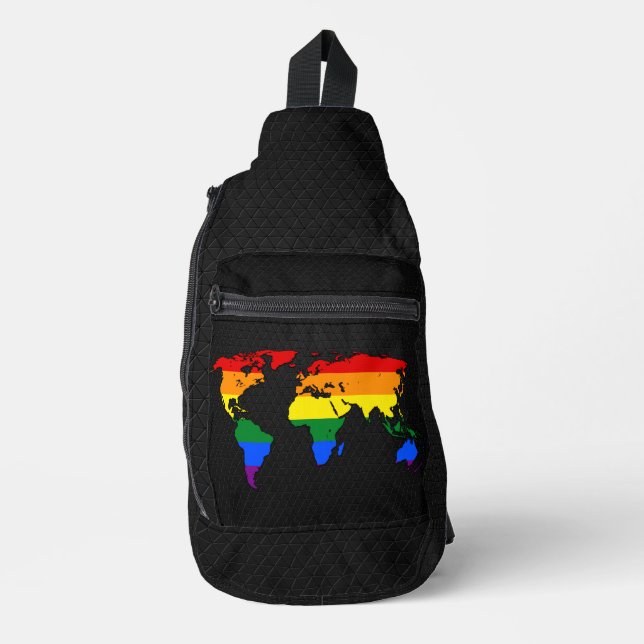 LGBT pride world map  Sling Bag (Front)