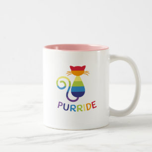 Lgbt Purride Gay Lesbian Pride Cat Funny Gift Two-Tone Coffee Mug