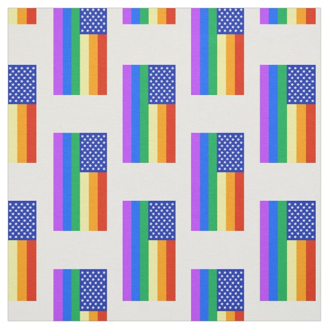 LGBT Rainbow American Flag Fabric (Swatch)