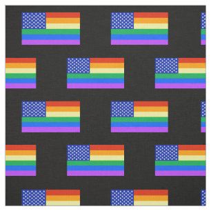 LGBT Rainbow American Flag Fabric