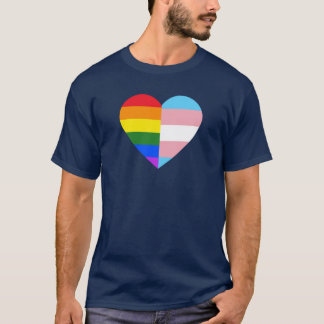 LGBT Rainbow Andransgender Pride Flag Heart friend T-Shirt