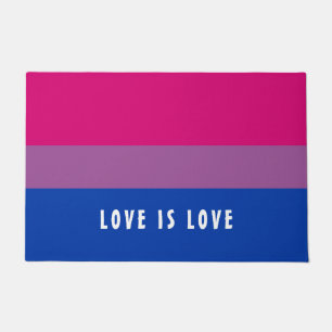 LGBT Rainbow Bisexual Pride Flag Custom Text Doormat