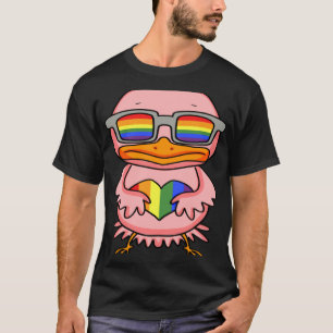 LGBT Rainbow Chicken Gay Pride LGBT Heart Anima T-Shirt