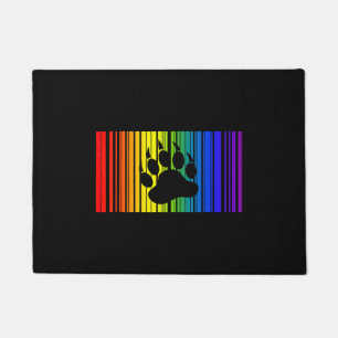 Lgbt Rainbow Colours Barcode Icon Pride Gay Bear Doormat