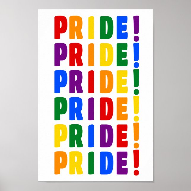 LGBT Rainbow Colours Pride Poster (Front)
