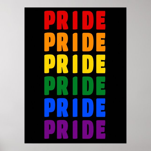 LGBT Rainbow Colours Pride Poster (Front)