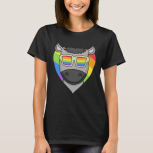 LGBT Rainbow  Donkey  Gay Pride  LGBT Heart Animal T-Shirt