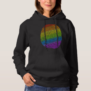 Lgbt Rainbow Fingerprint Proud Gay Lesbian Lgbt Mo Hoodie