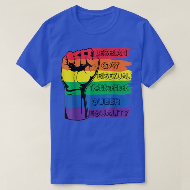 LGBT Rainbow Fist Pride Month LGBTQ Gay Pride  T-Shirt (Design Front)