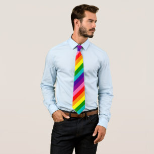 LGBT Rainbow Flag Colors Striped Pattern Colorful Tie